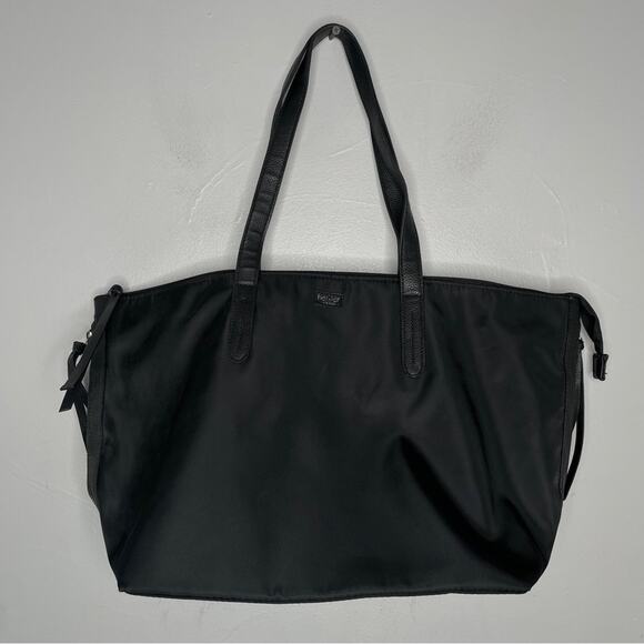 BOTKIER NEW YORK Black Zip Top Bag Purse Large Nylon Tote Handbag Basics Office - Picture 2 of 9